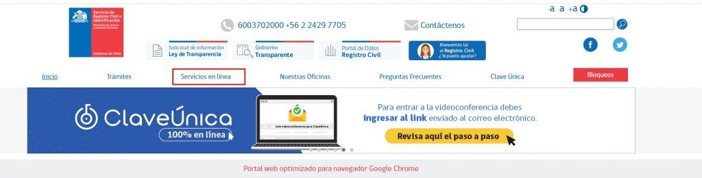 servicios en linea registro civil chile